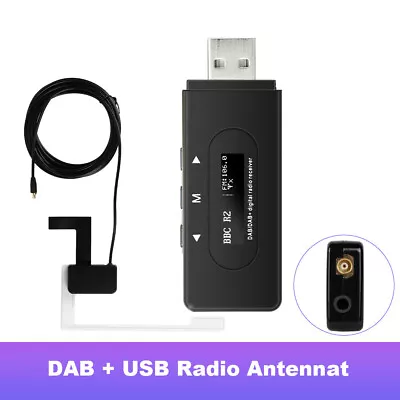 Dab+ Radio Receiver In Autoantenne Digital DAB Adapter Aux Tuner Box Audio USB • £22.99