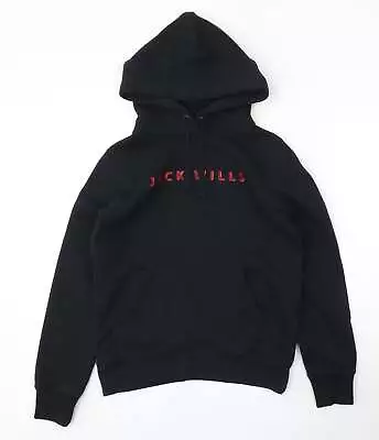 Jack Wills Womens Black Cotton Pullover Hoodie Size 6 • £10.25
