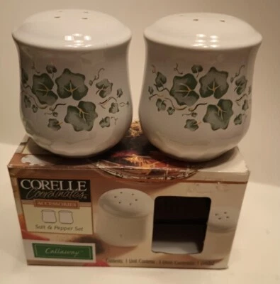 $25 • Buy Corelle Coordinates Callaway (IVY)  Salt & Pepper Shakers - NIB