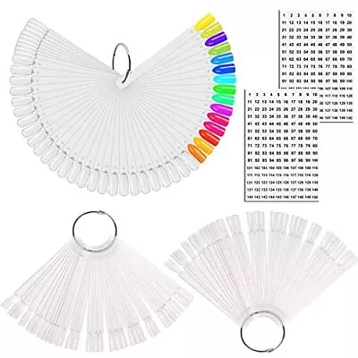 150 Pcs Nail Swatch Sticks With Ring And Number Posted Clear Fan-shaped Nail... • $16.76