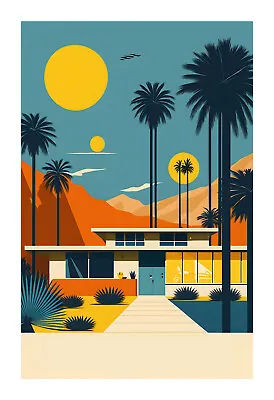 1960s Mid Century Modern Atomic Age Art Print Nps6 • $19.99