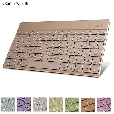 £29.95 • Buy 7 Color Backlit Slim Bluetooth 3.0 Keyboard For Acer Iconia One 10 Tablet Device