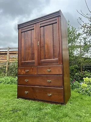 Antique Mahogany Linen Press Drawers Bookcase Housekeepers Larder Cupboard • £495