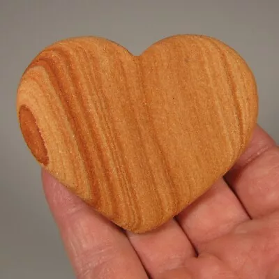 2.9  Arizona Sierra SANDSTONE Heart Polished Palm Stone - Taylor Arizona • $0.99