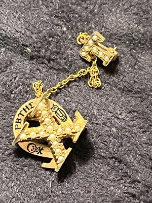$180 • Buy Vintage 10K Gold Chi Omega Sorority Owl Skull Pin Badge 1959 Tau Ole Miss