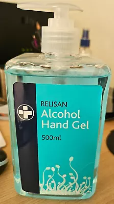 Relisan Alcohol Hand Gel Sanitiser  500ml Pump Bottle Hygiene • £3.95