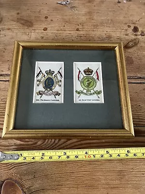 Lu4 Vintage Framed Cigarette Military Silks 16th The Queen’s Lancers 5th Irish • £25