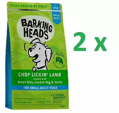 £35.99 • Buy Case Of 2 X Barking Heads Small Breed Chop Lickin' Lamb 4kg BBE 11/11/22