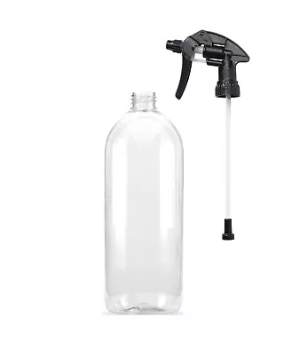 1L Plastic Bottle With Canyon Chemical Resistant Trigger Spray - Clear • $8