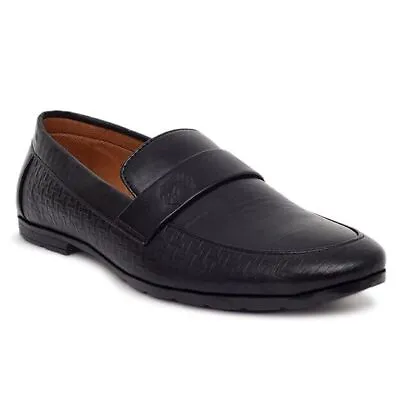 Men's Black Fully Nagra Faux Jutti Water Resistant Faux Leather Pull-On Men Shoe • £24.56