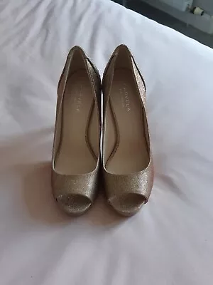 £15 • Buy Carvela Bronze Peep Toe Platform Shoes Size 5