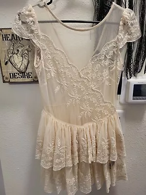 Dolls Kill Ivory Twisted Tea Lace Dress NWT S Gothic Lolita Steampunk Edwardian • $49.99