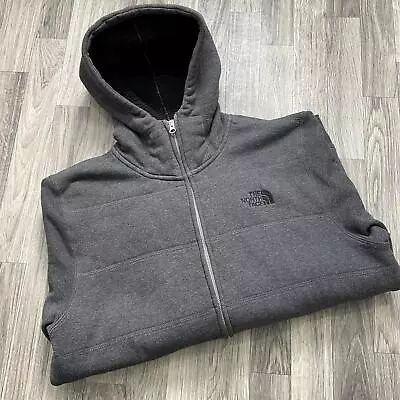 THE NORTH FACE Full Zip Up Grey Hooded Sweatshirt Hoodie Men's Size Large • $47