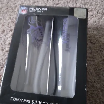 Set Of 2 MN Vikings NFL Gift Set Pilsner Beer Glasses NEW • $19.99