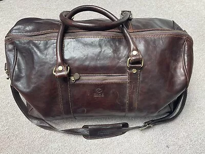 Time Resistance Dark Brown Leather Weekend Bag (made In Italy) • £99.99