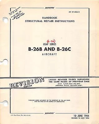 Douglas B-26B And B-26C Invader Structural Repair Inst's Flight Manual  -  CD • $34.99