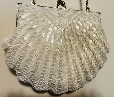 $15 • Buy Shell Shaped Evening Beaded Purse Vintage