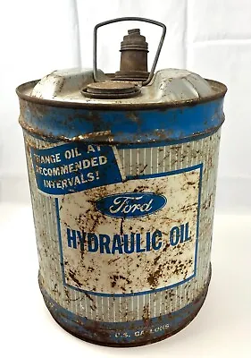 Ford Hydraulic Oil 5 Gallon Can 1964 Central Can Co Chicago Vintage Garage • $41.95