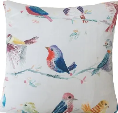 Birds Cushion Cover Summer Voyage Kid’s Printed Cotton Fabric Square 14x14” • £7.50