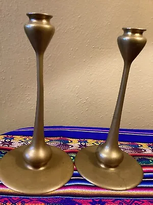 Antique “Kappa” Brass Candlesticks Pair-Jarvie Style Mission Arts Crafts • $450