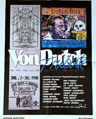 Von Dutch 1996 Art Print Poster Vintage Hotrod Kustom Car Tattoo Motorcycle Coop • $65