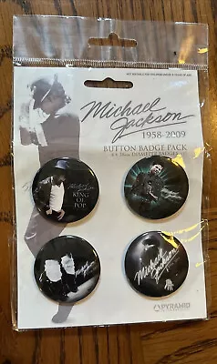 Michael Jackson 1958-2009 Buttons/Pins. Button Badge 1.5  Pack Set Of 4 PYRAMID  • $8.99