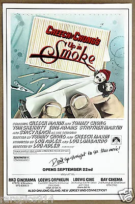 UP IN  SMOKE  Cheech And Chong Rarest Original NY PasteUp Pot Movie Poster 1978  • £1151.76