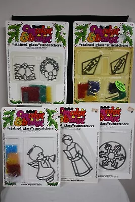 NEW Vintage Makit & Bakit Christmas Stained Glass Suncatchers Quincraft • $9.99