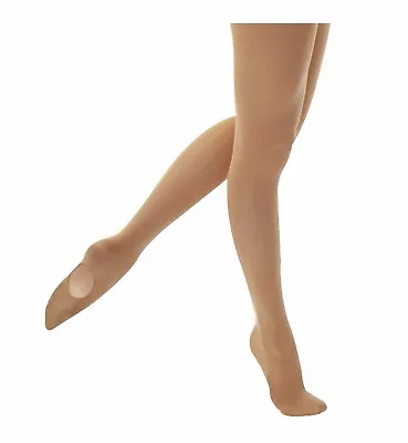 £6.95 • Buy Girls Womens Soft Convertible /Transition Foot Ballet Dance Tights 60 Denier Tan