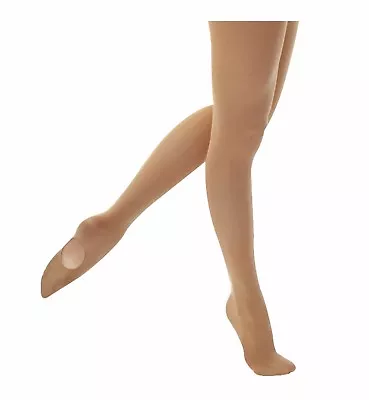 £6.95 • Buy Girls Womens Soft Convertible /Transition Foot Ballet Dance Tights 60 Denier Tan