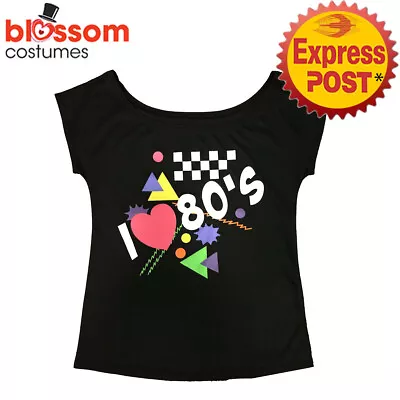 K989 I Love 80s Top Shirt Cyndi Lauper Pop Diva Wild Child Madonna Rock Costume • $12.45