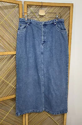 Vintage Jean Long Skirt 90s Western Slit 16 • $20