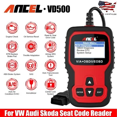 For VW Skoda OBD Scanner Diagnostic Car Code Reader Engine SRS ABS EPB Oil Reset • $44.99