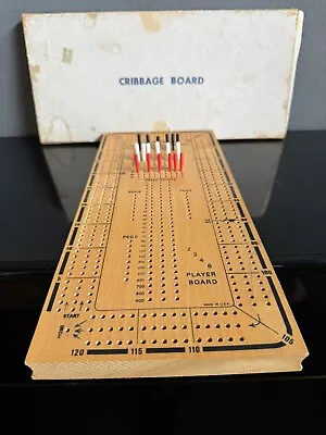 Vintage A&L Games Cribbage Board Century Continuous Track In Original Box NY NY • $28.65