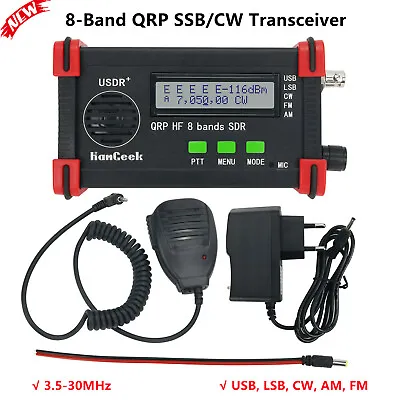 USDX USDR HF QRP SDR Transceiver SSB/CW 8-Band 5W DSP SDR Black W/ Handheld Mic • $130