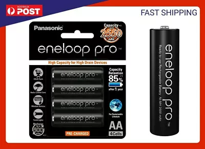 Panasonic Eneloop Pro Rechargeable AA Batteries X 4 MADE IN JAPAN 2550MAH 12/19 • $29.79