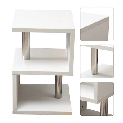 $77 • Buy LED Light High Gloss Coffee Table 3 Tiers Sofa Side End Table Modern Tea Table