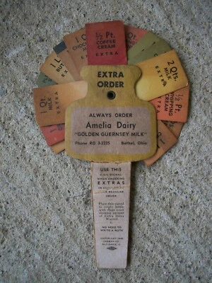 $49.99 • Buy 1949 Amelia Dairy Bethel Ohio Oh Milk Bottle Extra Order Signal Flag E-z-c Card