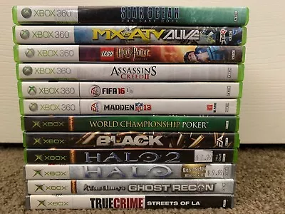 *UNTESTED* Bundle Of 12 Xbox+Xbox 360 Games: Black+HALO+LEGO Harry+MX Vs ATV Lot • $26.91