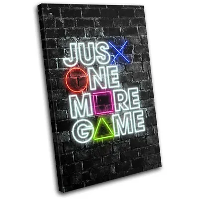 Playstation Neon Gamer Urban Gaming SINGLE CANVAS WALL ART Picture Print • £27.99