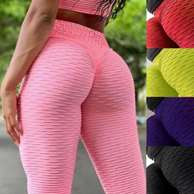 £8.95 • Buy Womens Tik Tok Yoga Gym Anti-Cellulite Leggings Fitness Ruched Butt Lift Pants