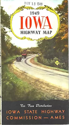 Official Iowa State Highway Commission Map 1949 -- Shipping Included • $11.99