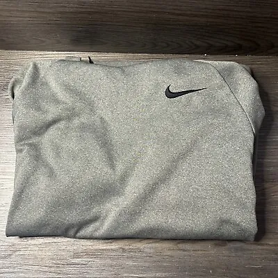 MEN’S NIKE THERMA DRI-FIT PULLOVER HOODIE SWEATSHIRT IN GRAY Great Condition • $22