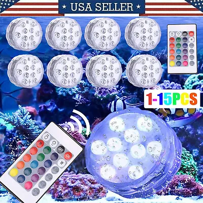 RGB Remote Controlled Submersible 10LED Light Color Changing Battery Operated • $12.99