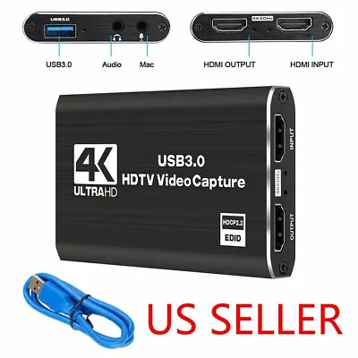 $25.95 • Buy 4K Audio Video Capture Card For USB 3.0 HDMI Video Capture Device Full HD