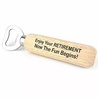 Retirement Gift For Dad Grandad Uncle Friend Wood Bottle Opener Gift For Men • £5.99