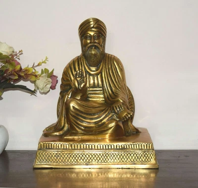 £276.79 • Buy Brass Guru Nanak Dev Sculpture Religious Baba Jii Statue Temple Accessory EK106