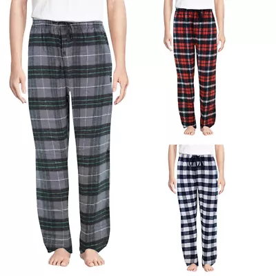 Mens Pyjama Bottoms Relaxed 1 / 3 Pack PJ's Woven Check Tartan Lounge Nightwear • £6.99