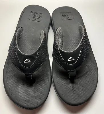 Reef Men's Phantom Flip Flops Sandals Black Tan Sole Wave Heavy Size 9 Euro 42 • $40