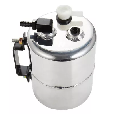 Universal 2L Aluminum Alloy Brake Vacuum Reservoir Tank Can W/Mounts & Fittings • $59